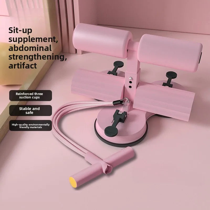 New Type of Sit-up Assistant, Three-suction Cup, Double-bar with Tension Rope, Mobile Phone Stand, Abdominal Curl Device