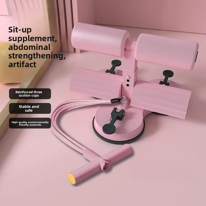 New Type of Sit-up Assistant, Three-suction Cup, Double-bar with Tension Rope, Mobile Phone Stand, Abdominal Curl Device