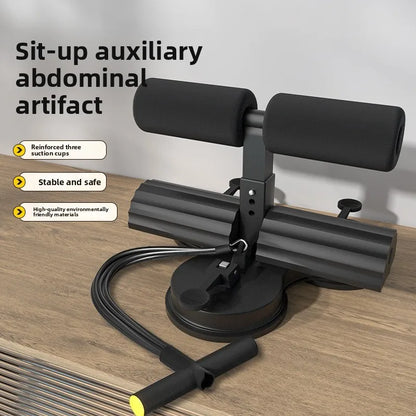 New Type of Sit-up Assistant, Three-suction Cup, Double-bar with Tension Rope, Mobile Phone Stand, Abdominal Curl Device