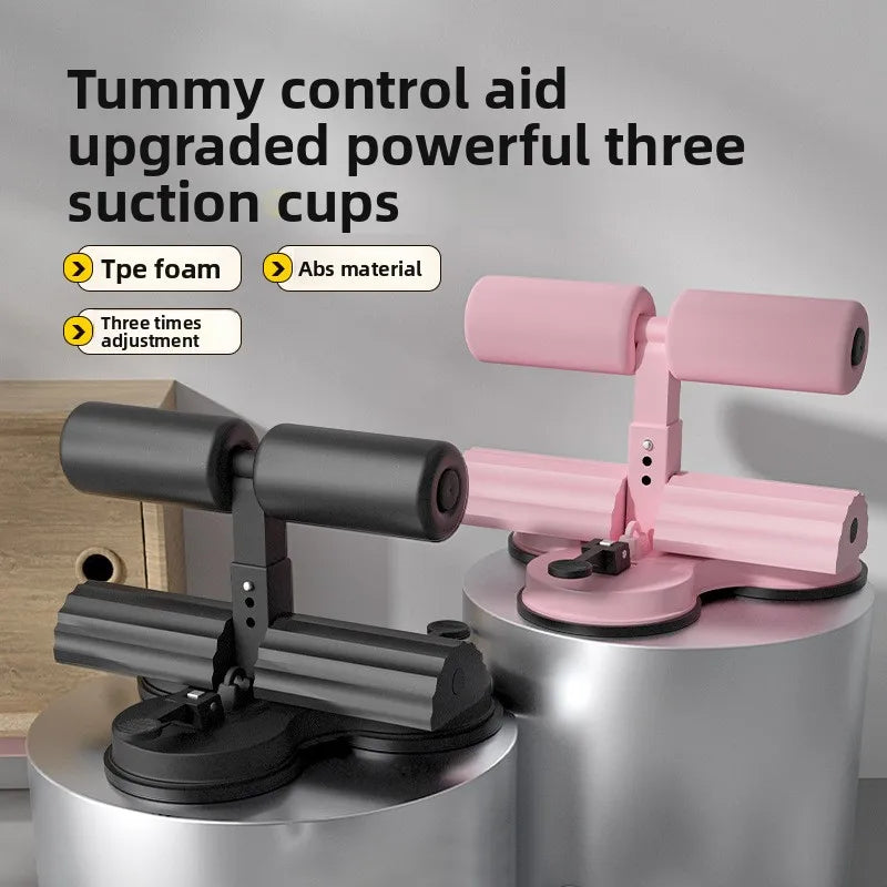 New Type of Sit-up Assistant, Three-suction Cup, Double-bar with Tension Rope, Mobile Phone Stand, Abdominal Curl Device