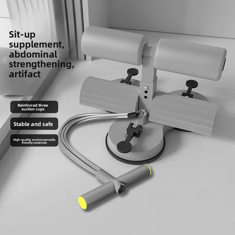New Type of Sit-up Assistant, Three-suction Cup, Double-bar with Tension Rope, Mobile Phone Stand, Abdominal Curl Device